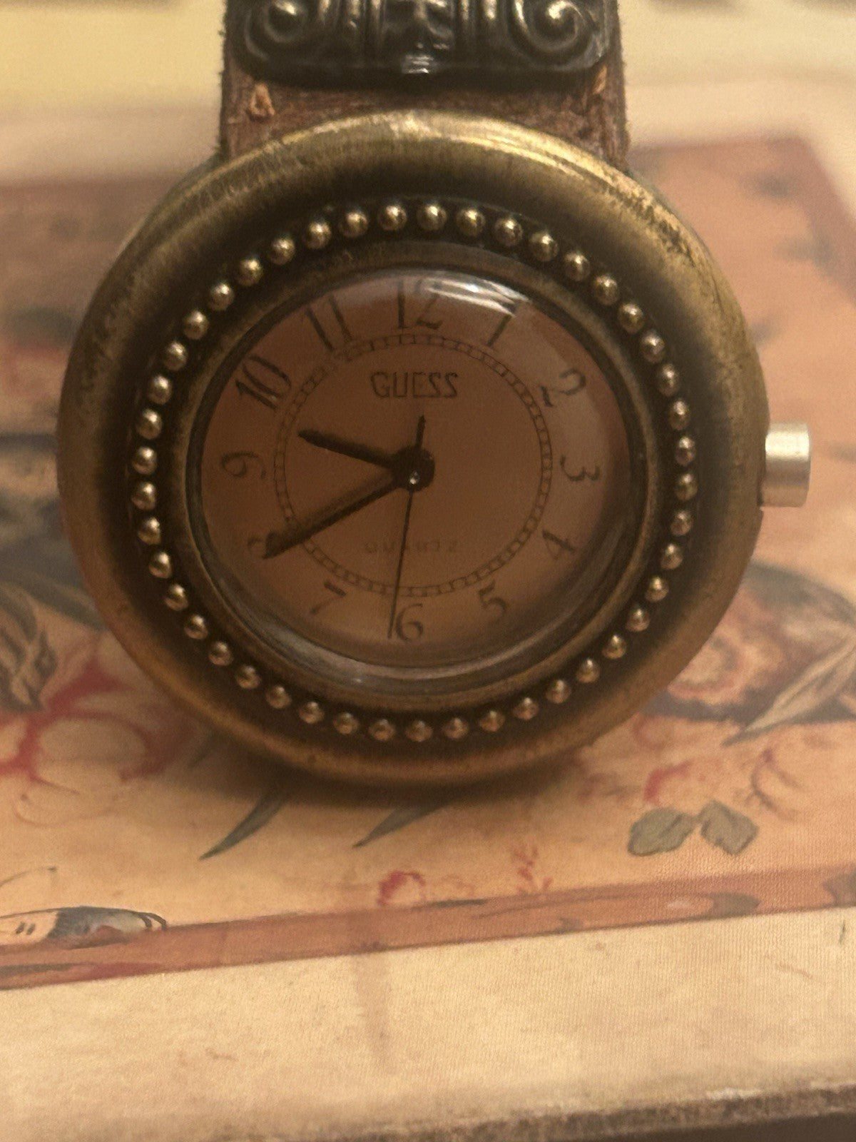 Vintage Guess 1988 Quartz Watch Western Style Leather Band New Battery