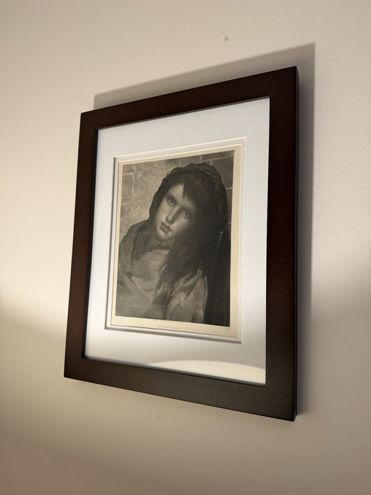 Antique Mezzotint Print Day Dreams Virtue & Co London Framed Portrait