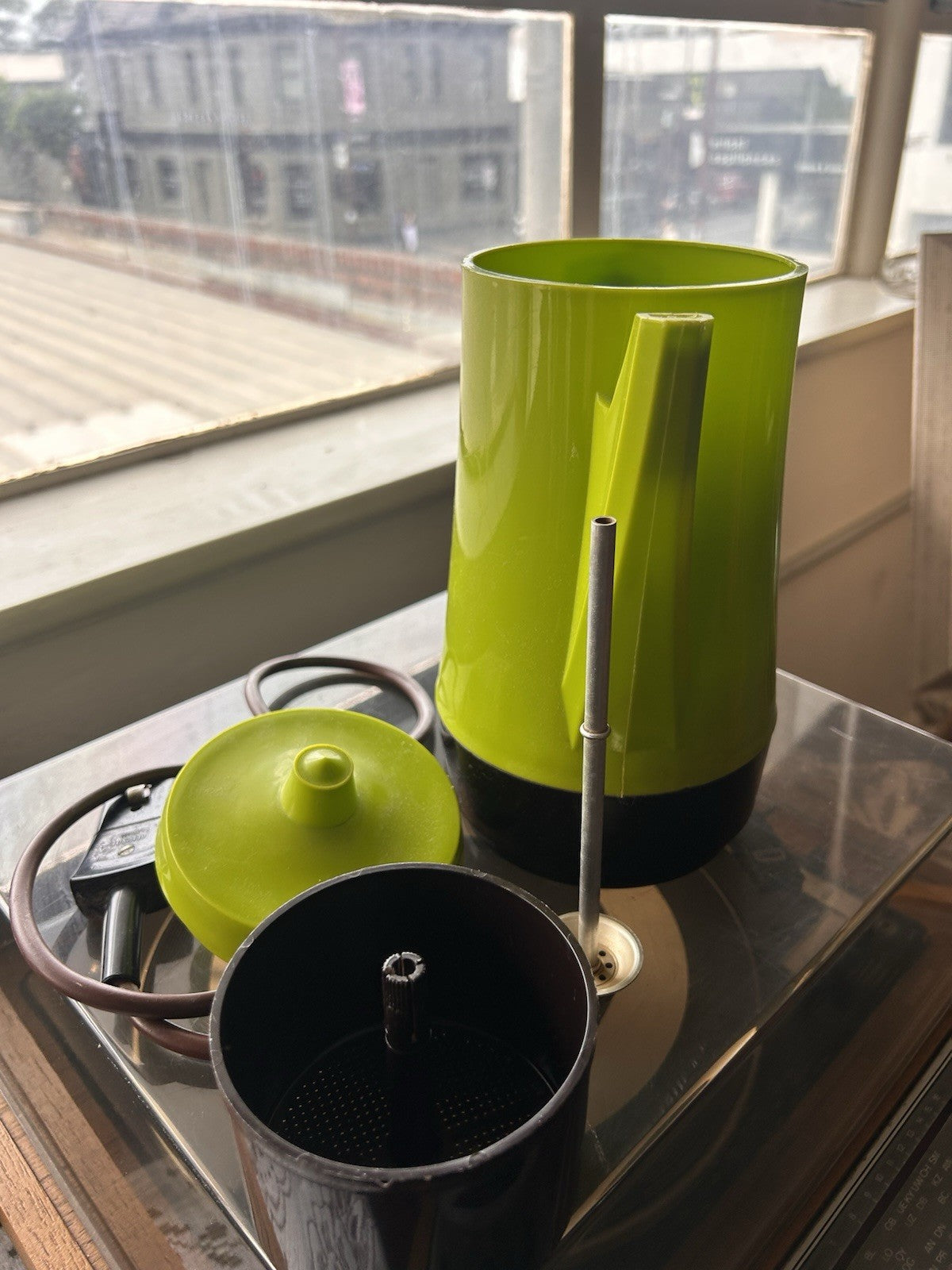 Vintage GE Poly-Brew Electric Coffee Percolator Avocado Green Mid Century