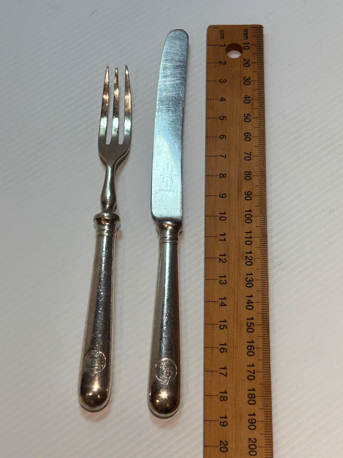 Adelaide Steamship Co Knife & Fork Set Mappin & Webb RARE Rounded Handle