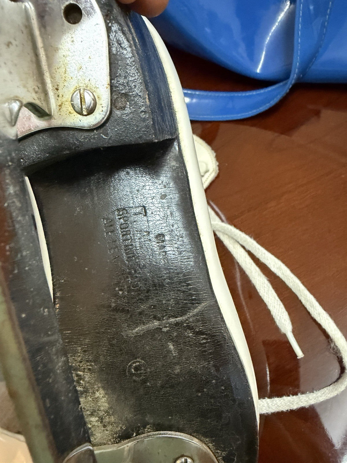 Vintage T Altamura Ice Skates MK Ice Time Blades Blue Skating Carry Bag