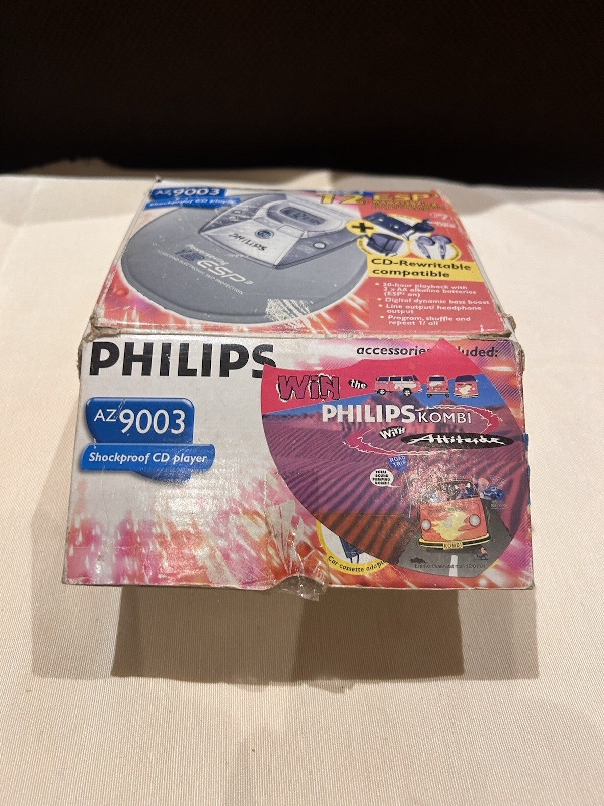 Philips AZ9003 Discman CD Player Boxed ESP 12s Vintage – Not Working