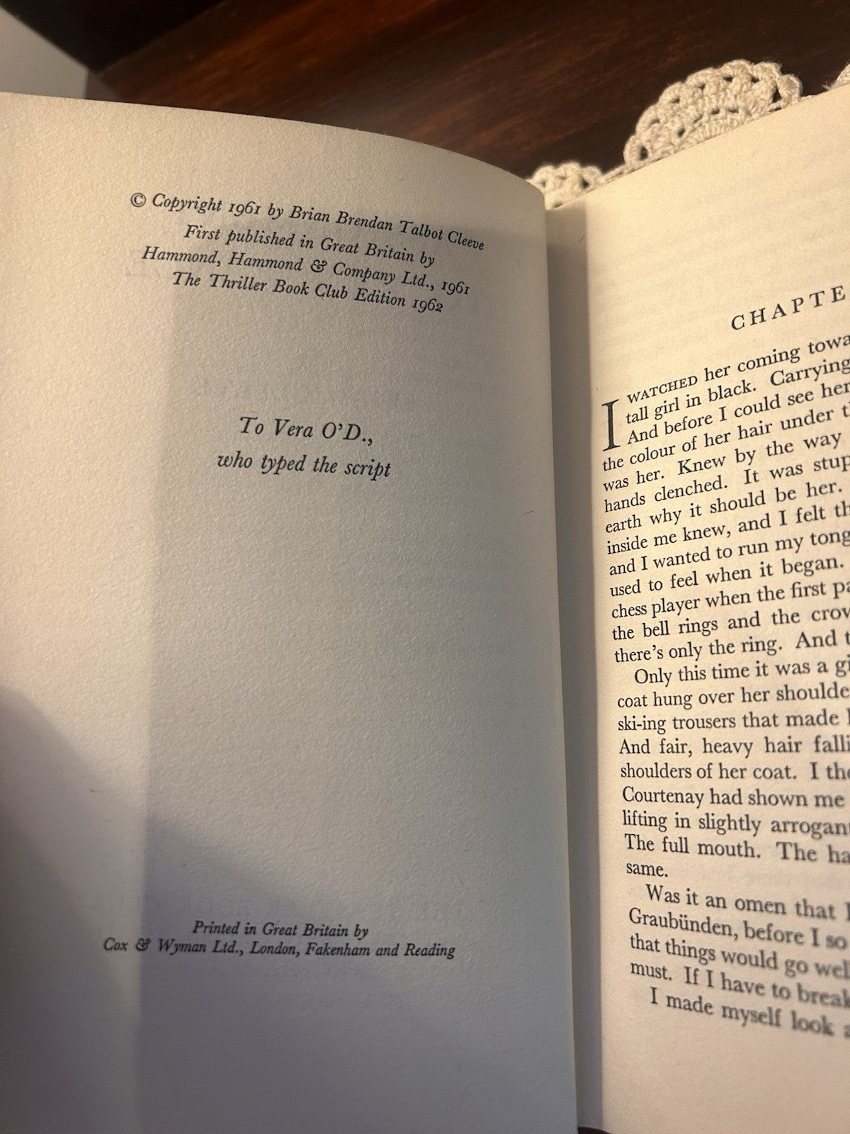 Assignment to Vengeance Brian Cleeve 1962 Thriller Book Club HC DJ Spy Thriller