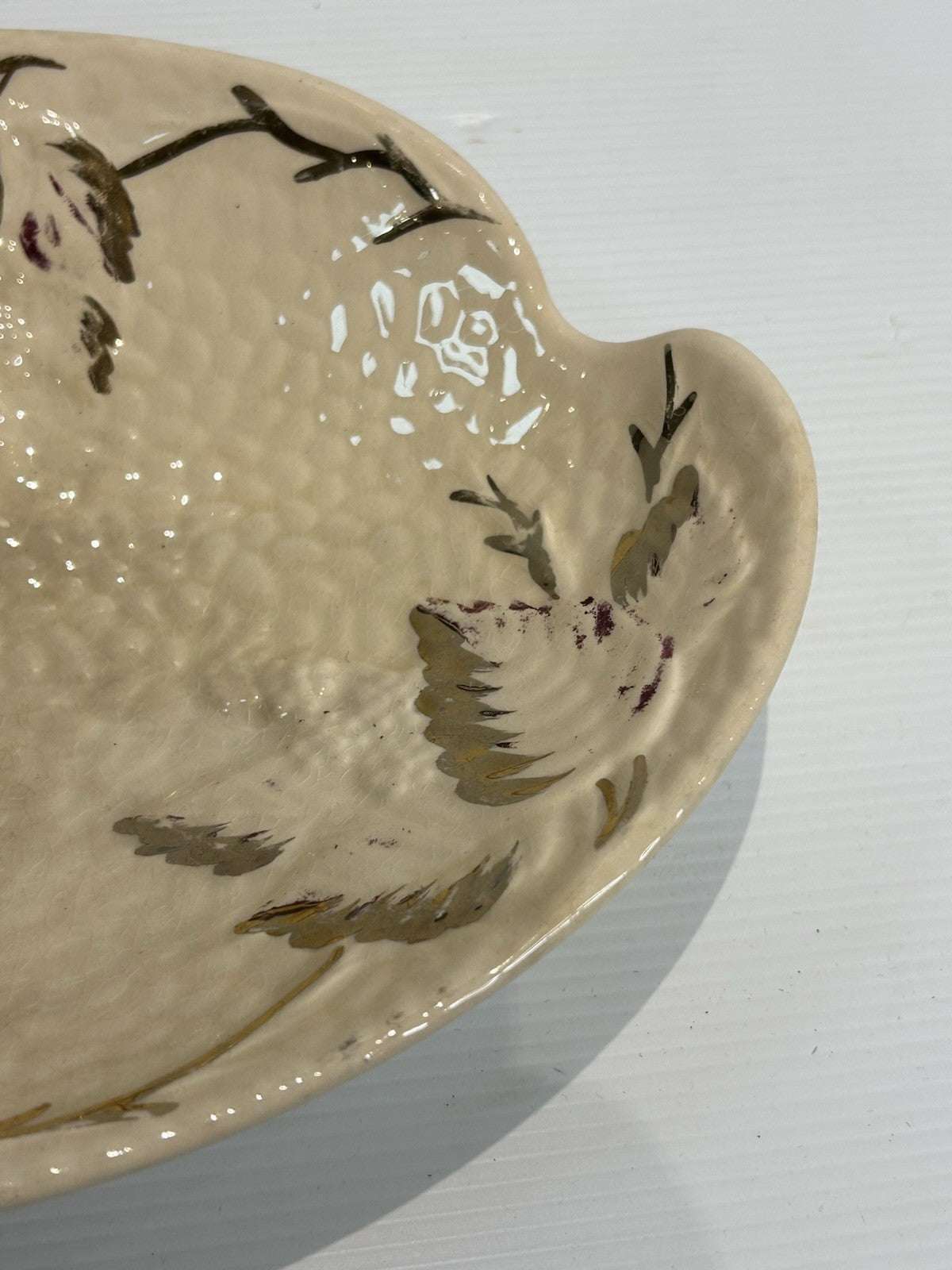 Wade Gold Blush Handpainted Oval Dish Approx 25cm Vintage Art Pottery