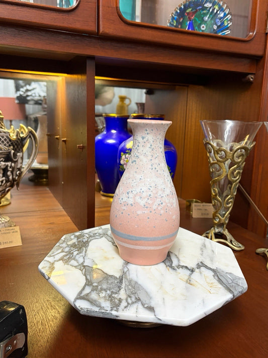 Scheurich 227-22 West German Pottery Vase Pink Fat Lava Mid Century WGP