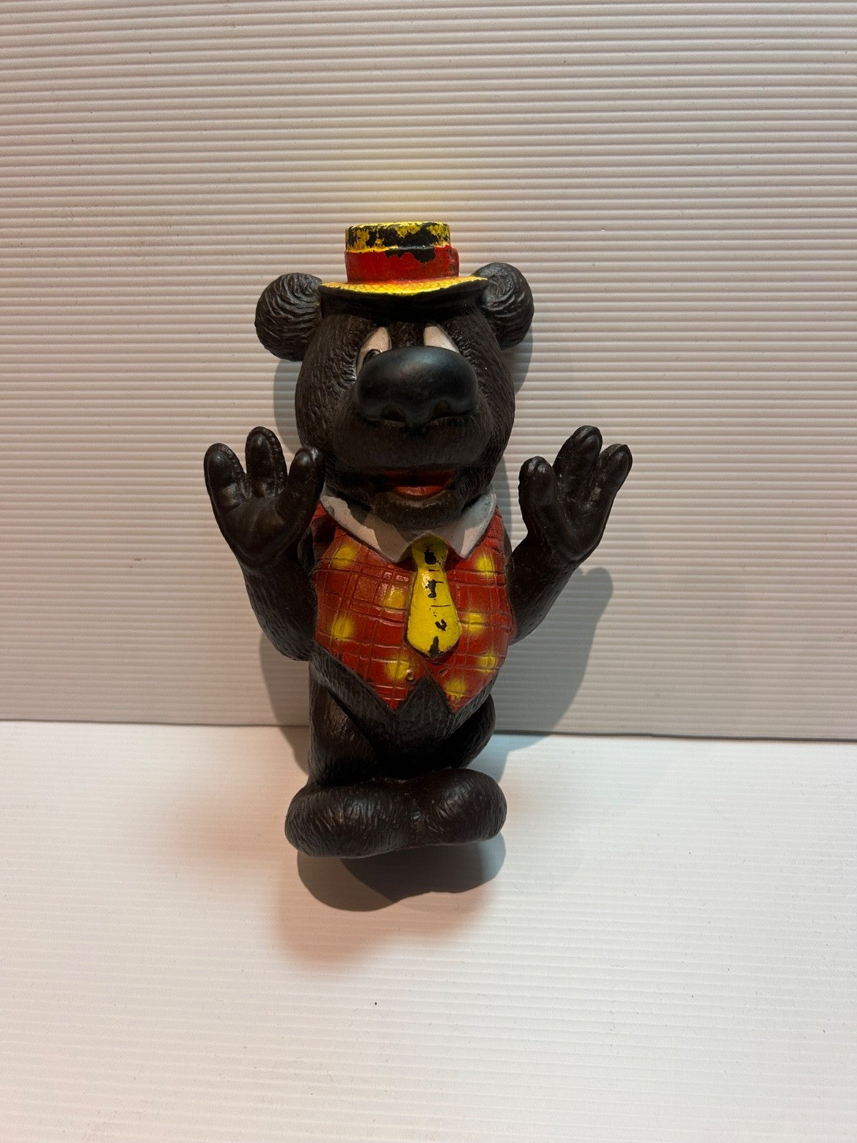 Vintage Humphrey B Bear Rubber Figurine 15cm Red Vest Hat Australian TV Icon