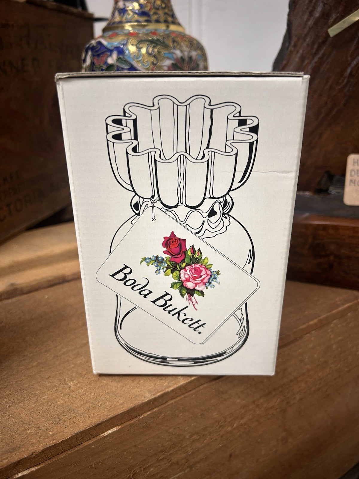 Boda Bukett Glass Vase Rolf Sinnemark Boxed Scandinavian Swedish Vintage