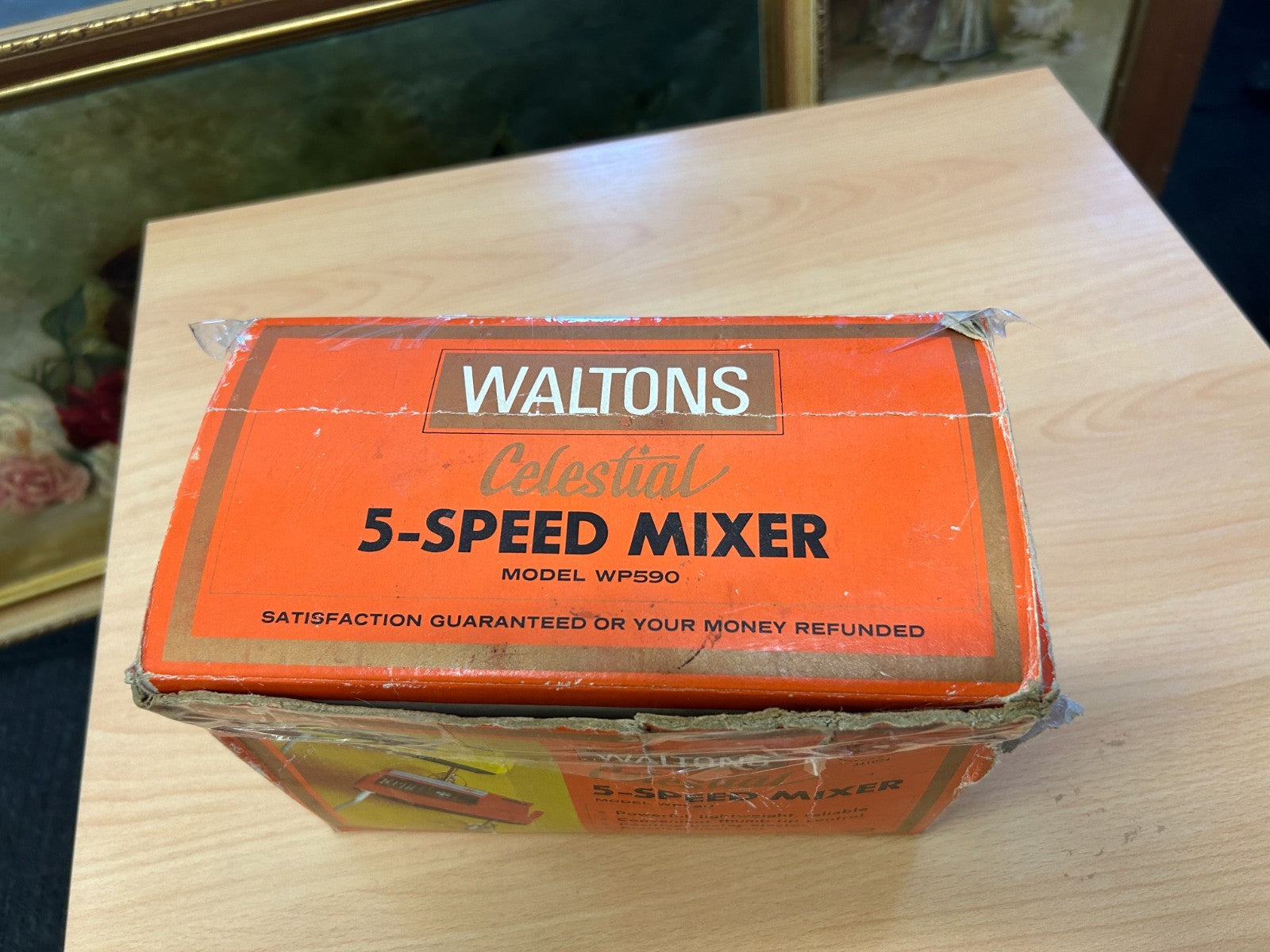 Vintage Waltons Celestial 5-Speed Mixer Yellow Boxed w Manual c1960s