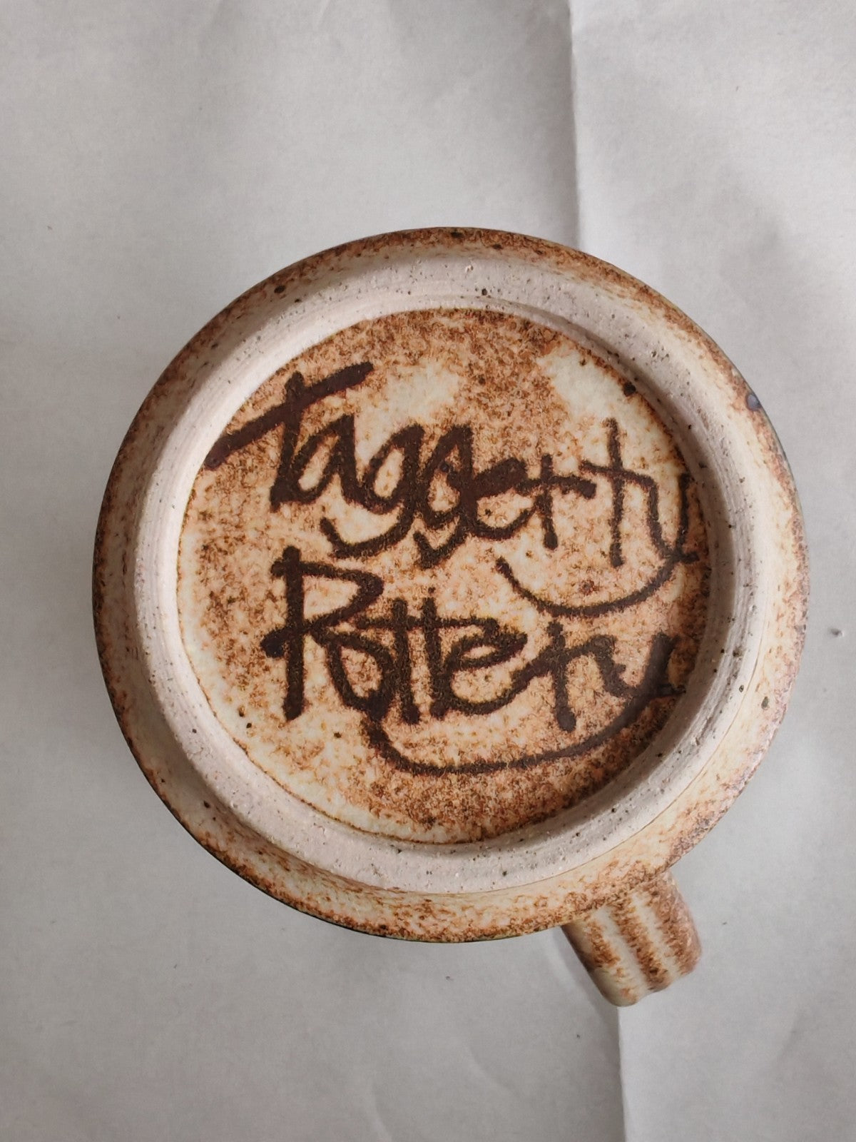 Vintage 'Taggerty Pottery' Studio Pottery Mug – Handcrafted Geometric Stoneware