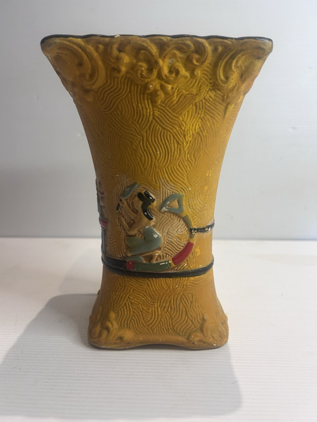 1932 SylvaC Style Vase No. 874 Yellow Egyptian Revival Reg 774557 England