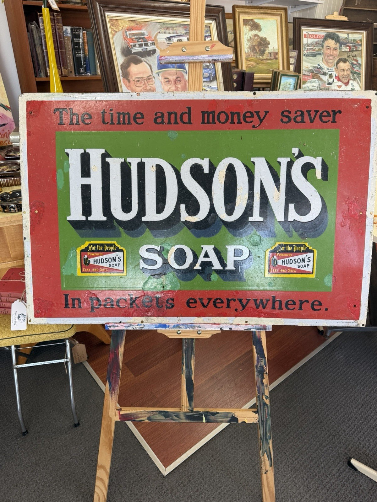 Hudson’s Soap Enamel Sign A Simpson Adelaide Antique Advertising 92cm
