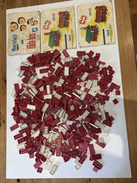 Vintage Bilda-Brix 1950s Lot ~470pcs + 3 Booklets (2 Incomplete) G.W. Murdoch