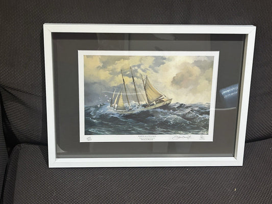 North Sea Passage David A Worrall Signed Ltd Ed Print Framed 290/650 Sailing