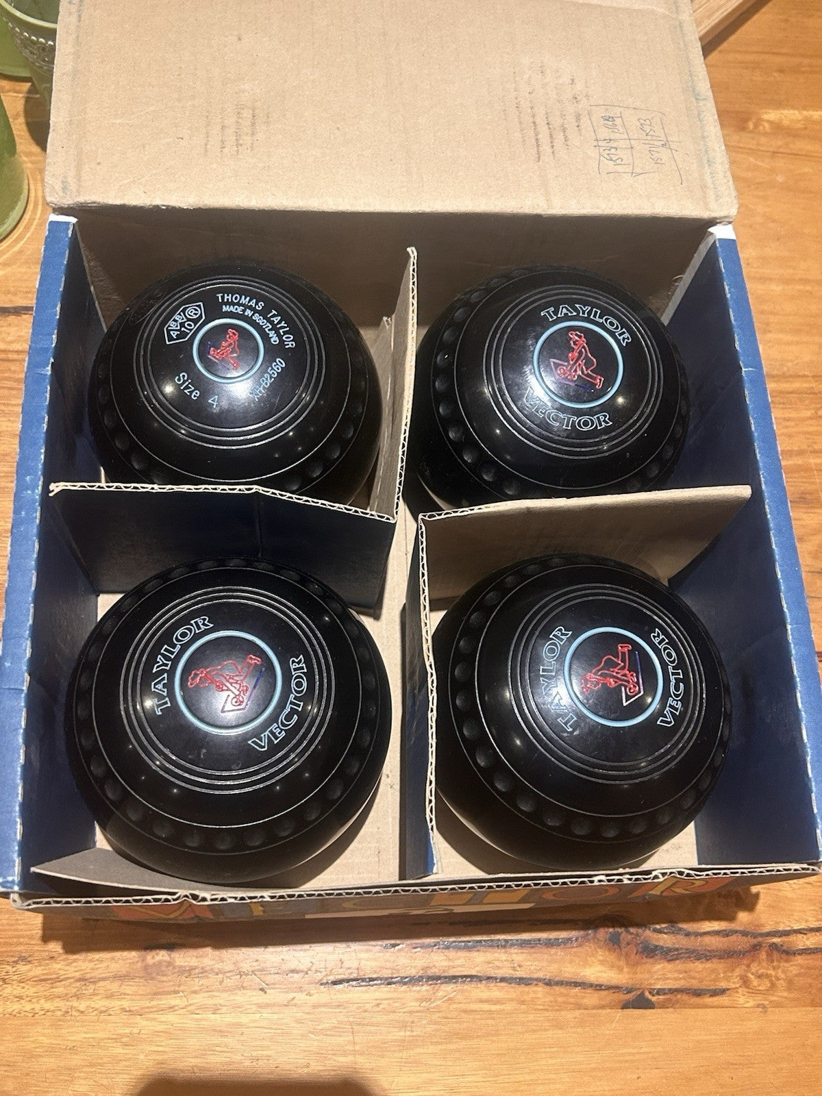 Taylor Vector Size 4 X-Heavy Lawn Bowls Approved 2032 Dual Stamp Boxed