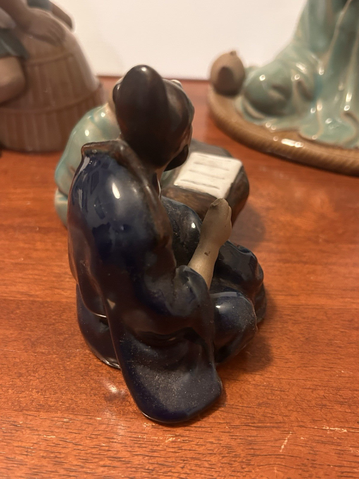 Shiwan Mudman Figurines Set of 5 Woh Jeong/Wan Jiang China Pottery 1950s–70s