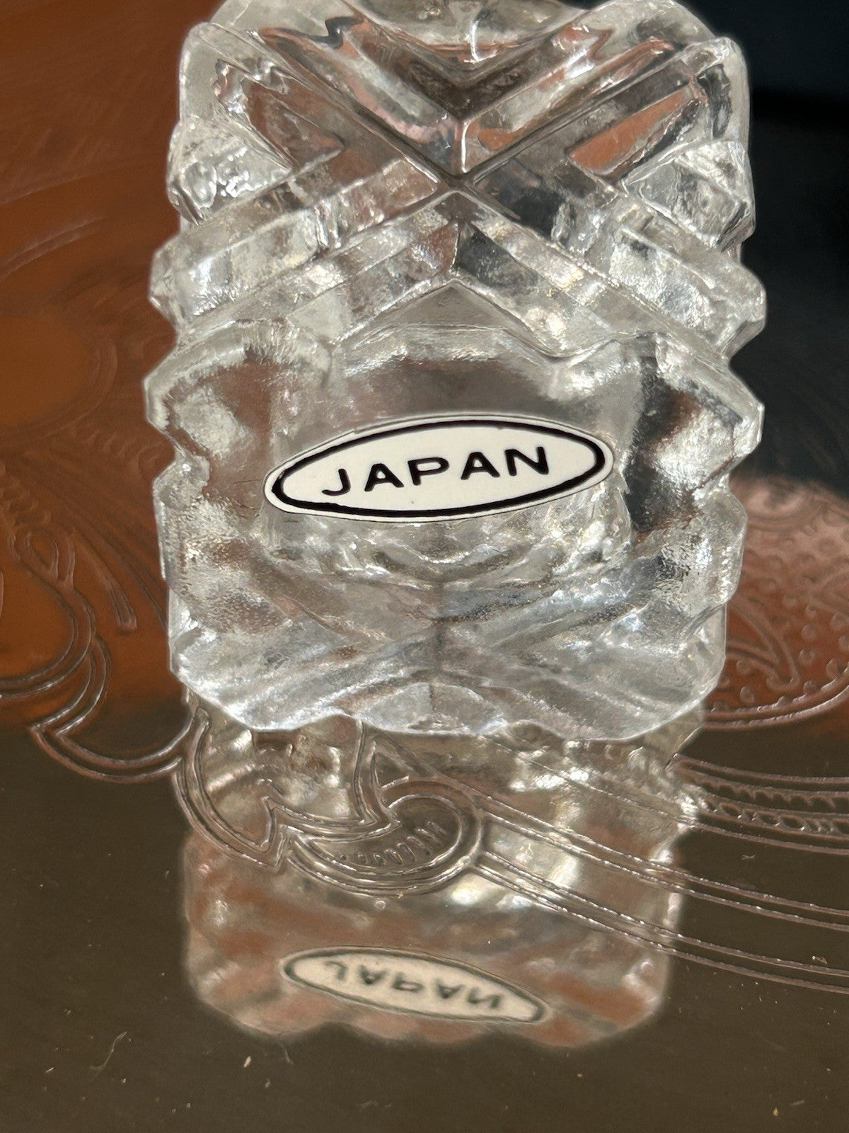 Vintage Mini Glass Salt & Pepper Shakers Set of 4 Japan Boxed Retro Crystal Look