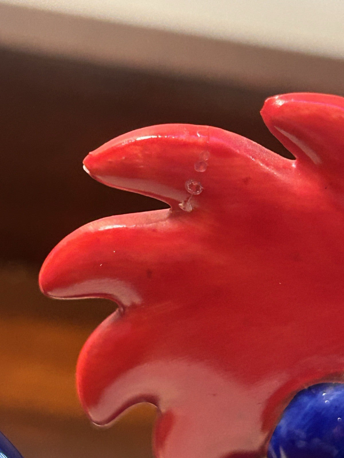 Goebel West Germany Rooster Figurine Blue Hand Painted Folk Art Style 17cm