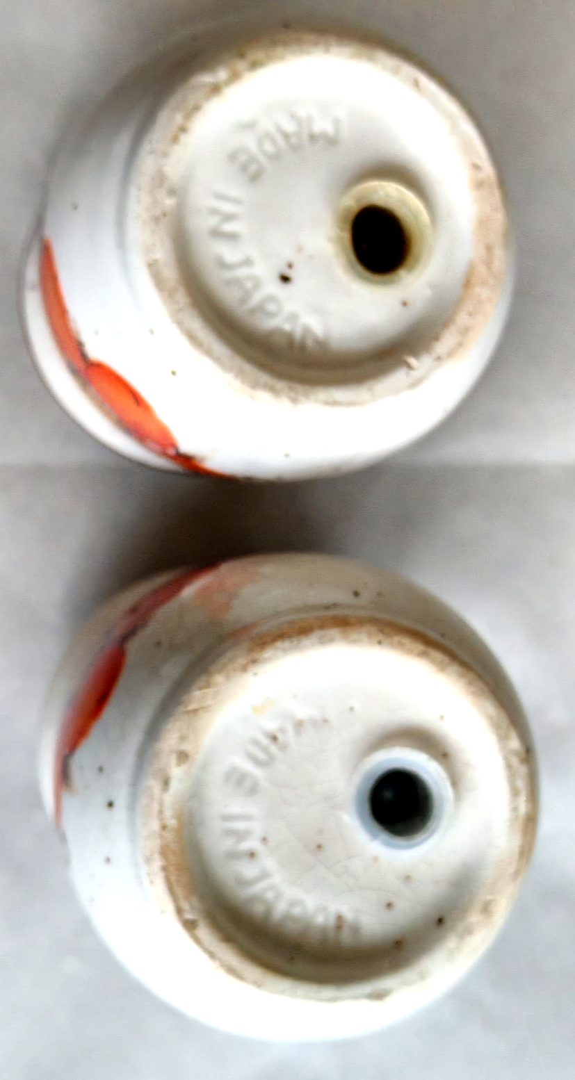 Vintage Floral Ceramic Salt & Pepper Shakers – Hand-Painted Poppy Design