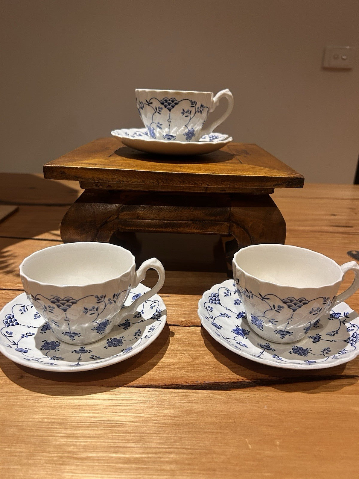 Myott Finlandia Blue Cup & Saucer 1982 England Staffordshire Vintage