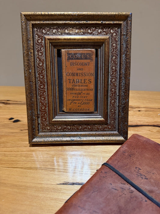 Coles Discount & Commission Tables Antique Mini Book Framed Display