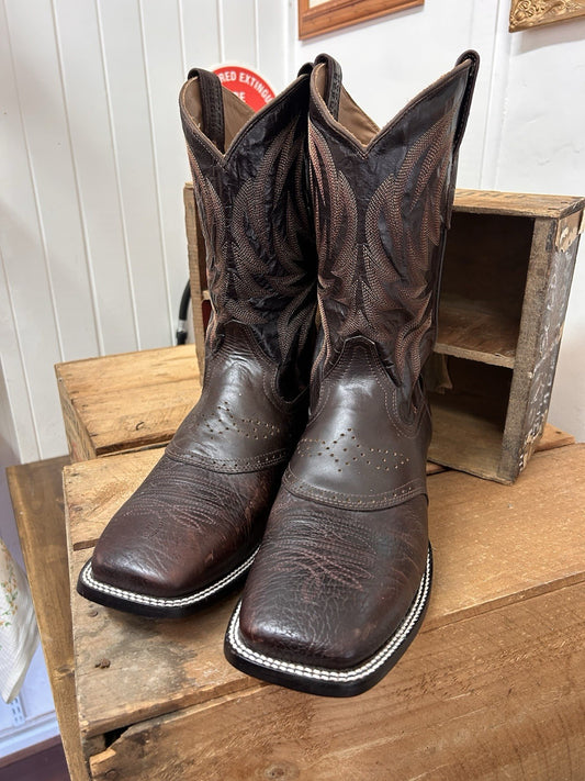 Ringers Western Cowboy Longreach Boots Size 10 EE Brown Leather Made in Mexico