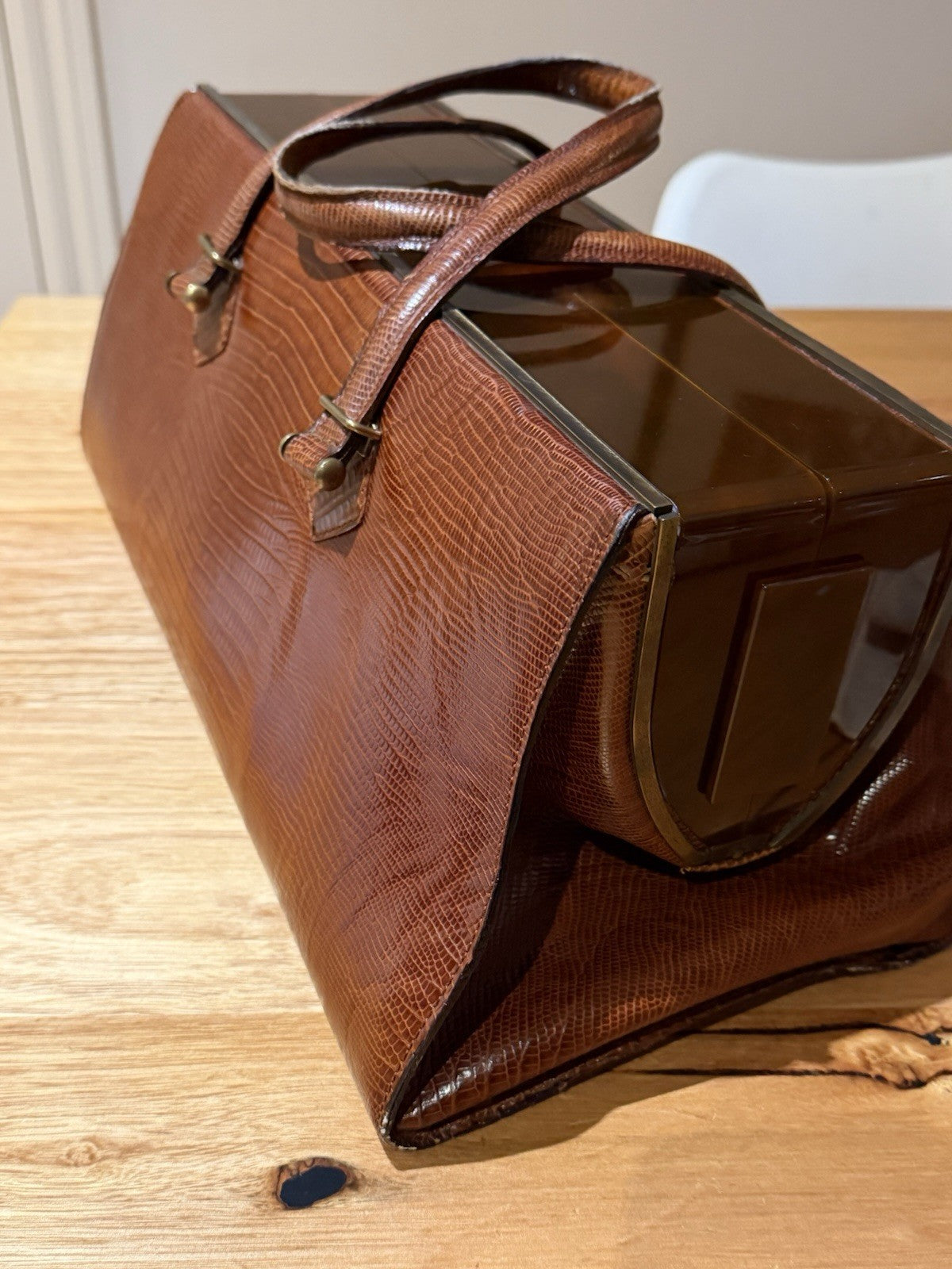 Jean Paul Gaultier Vintage Reptile Effect Leather Travel Doctor Bag Italy 1990s