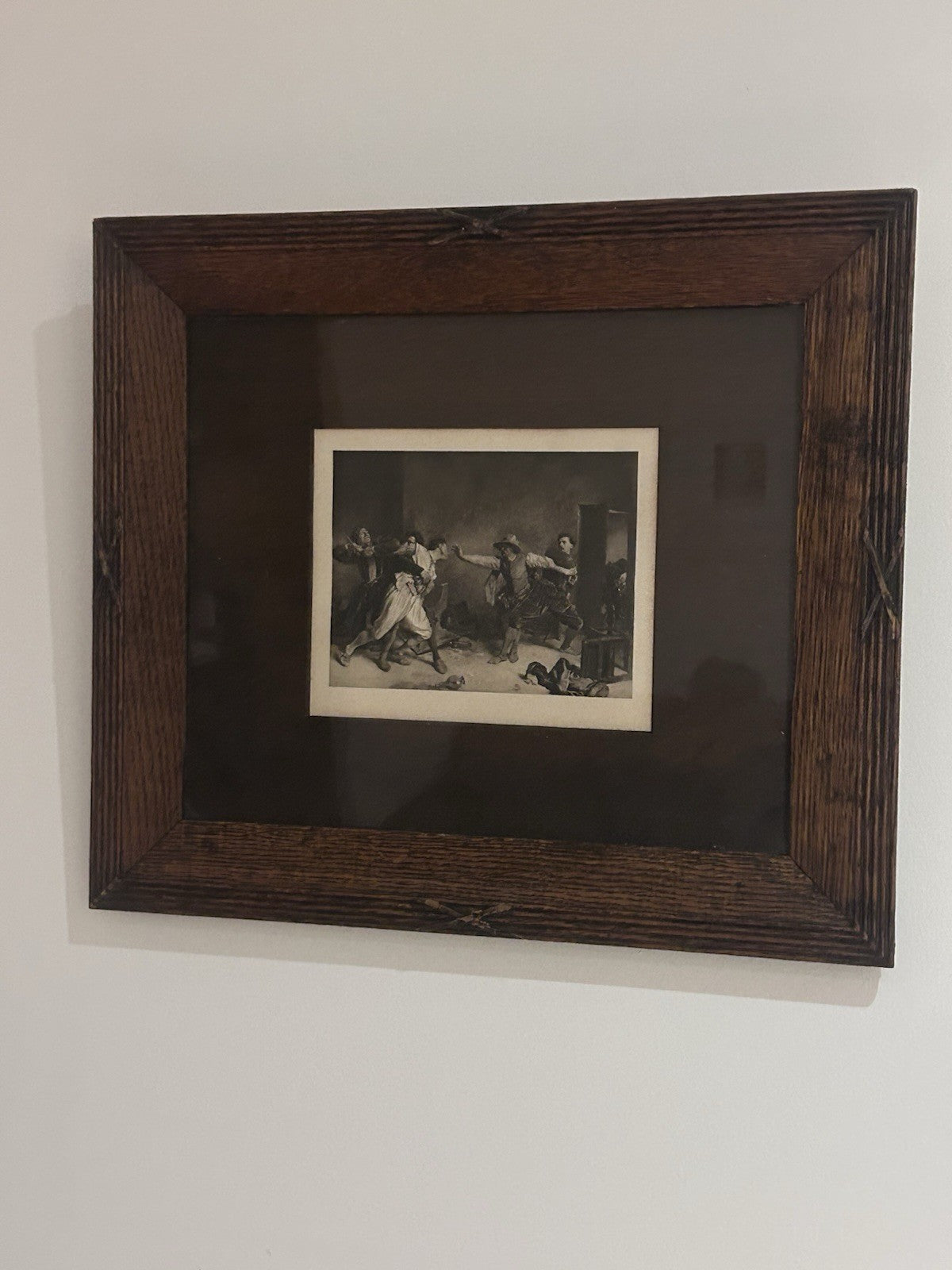 " La Rixe " 1855, D'Ernest Meissonier Reproduction Very Antique Xixth
