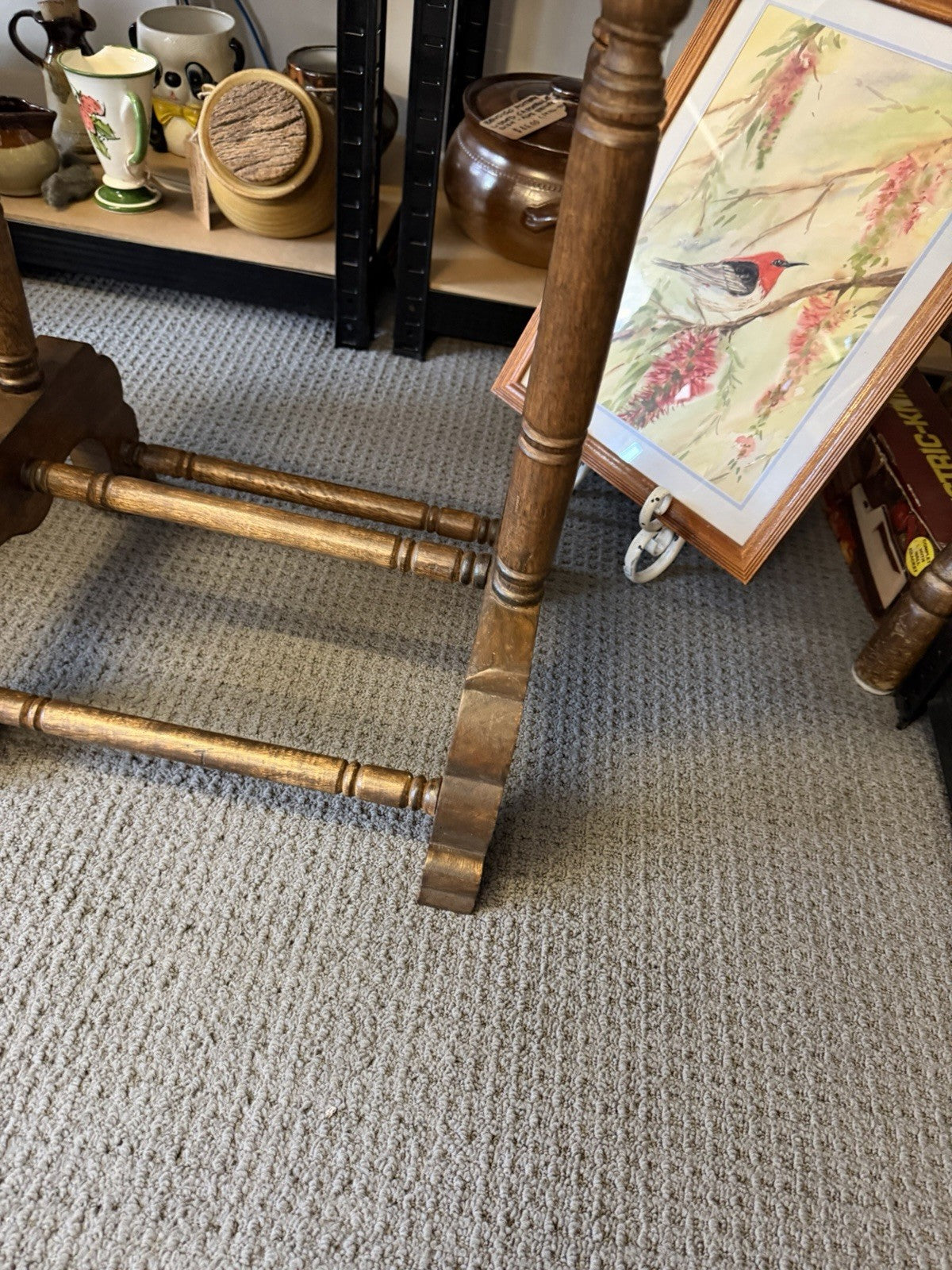 Gentleman’s Valet Stand 2 Drawer Timber Suit Clothes Hanger Antique Style