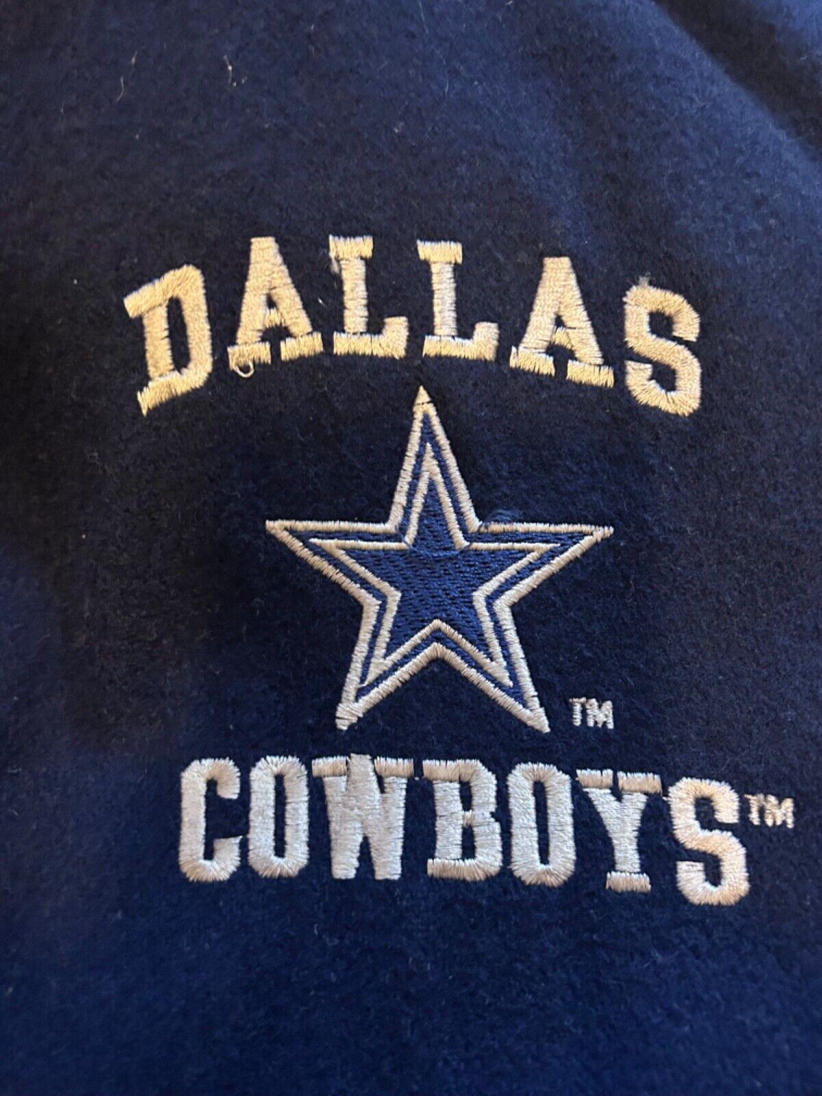 Vintage 1990s NFL Dallas Cowboys Varsity Jacket Adult XLarge Navy/Grey Wool
