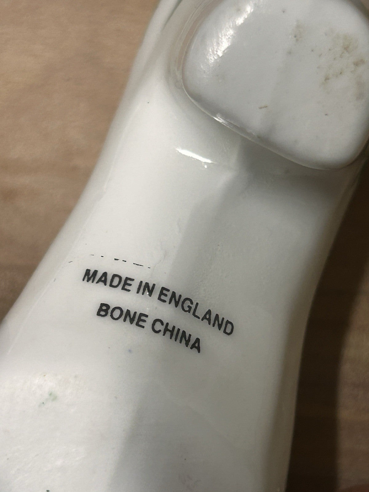 Set of 4 English Bone China Shoe Vases – Thistle Design, Vintage Collectible