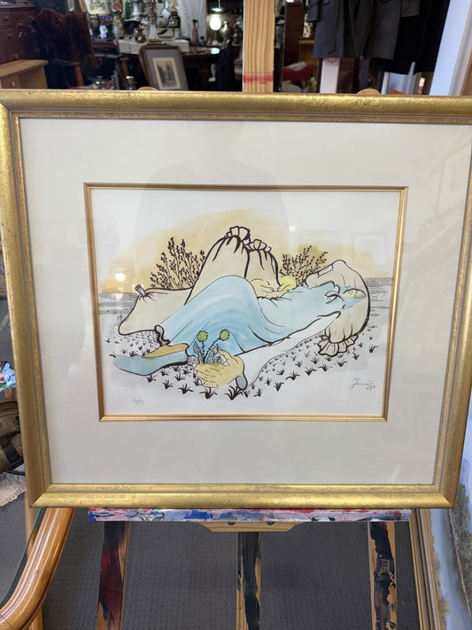 Martin Jonas 1992 Signed Hand Coloured Print 50/99 Naive Art Framed