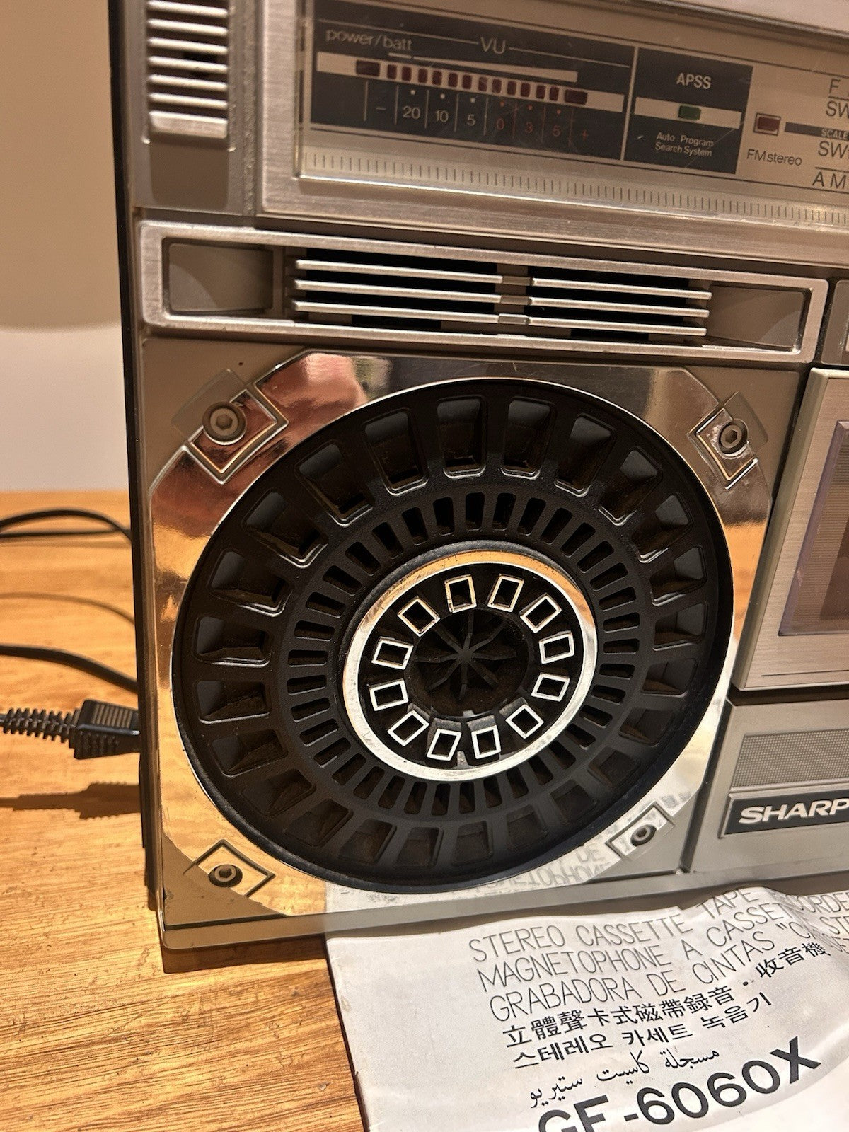 Vintage Sharp GF-6060 Boombox Radio And  Manual - Works, Tape Deck Needs Belts