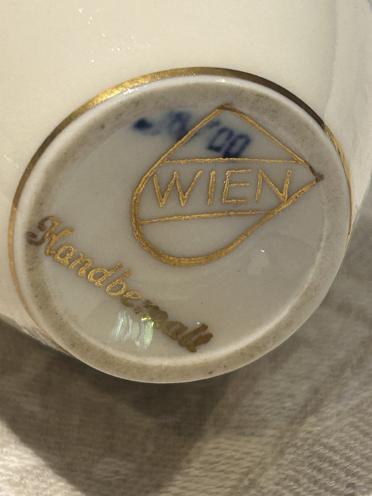 Vintage Wiener Neustadt Austria Porcelain Mini Jug Gold Trim Souvenir