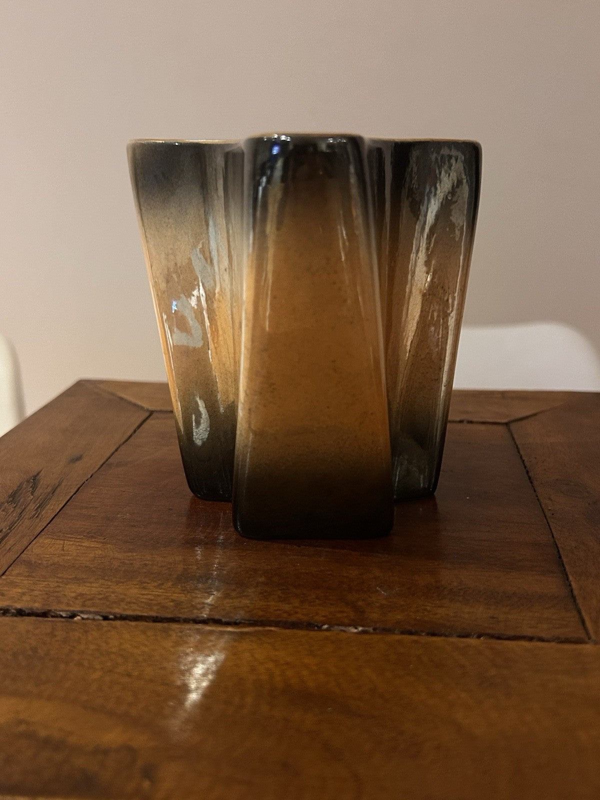 Vintage Australian Studio Pottery Vase MCM Drip Glaze 10cm