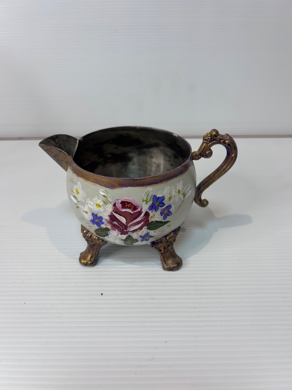 Antique Silver Plated Tea Set Refurbished Hand Painted by Beverley Shearer 2007