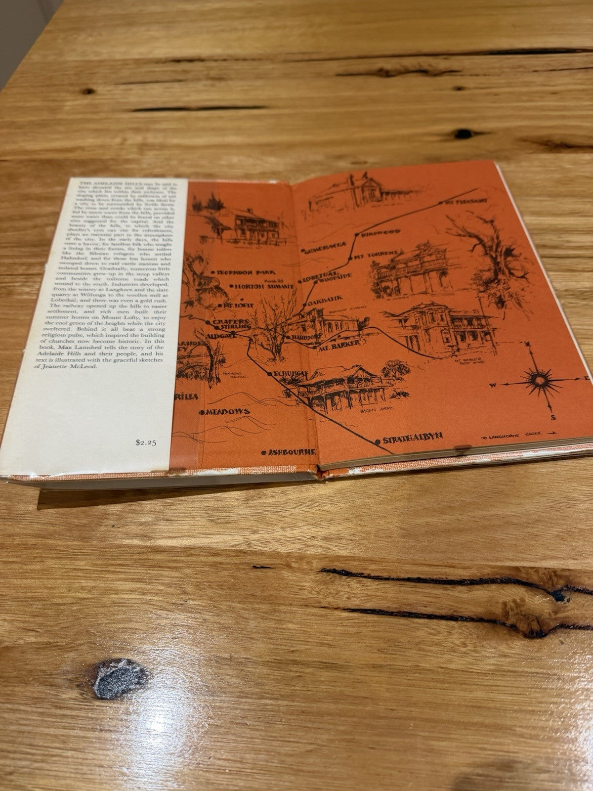Adelaide Hills Sketchbook Max Lamshed Jeanette McLeod 1971 1st Ed Rigby HC DJ