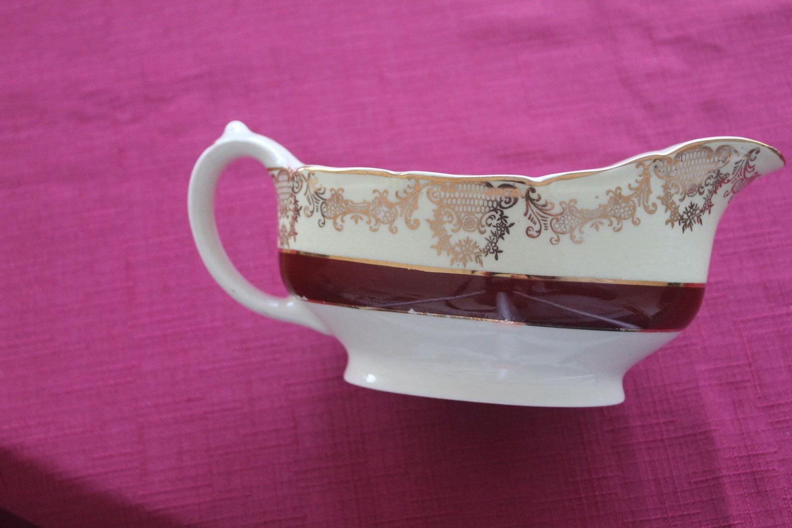 Midwinter Porcelain Burgundy & Gilt Dinner Tea Set for  6 England Vintage