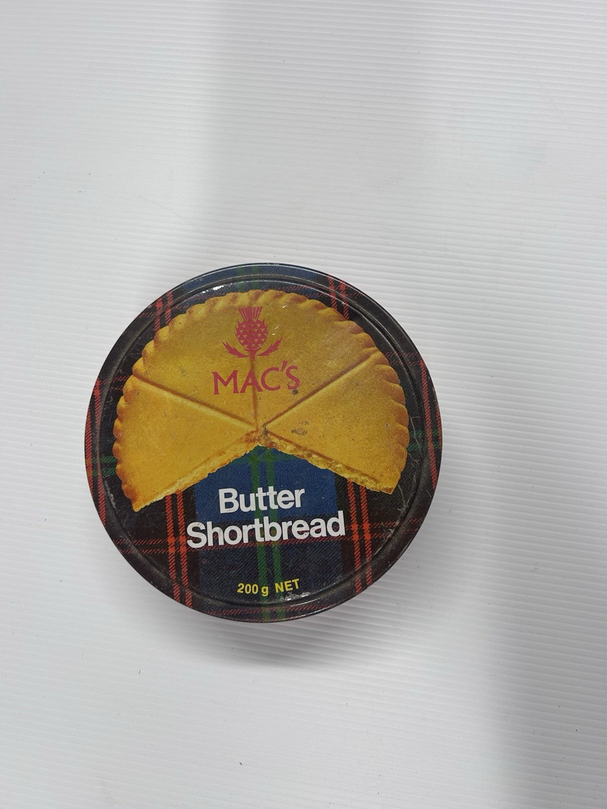 Vintage MAC’s Butter Shortbread Tin 200g Red Plaid Scottish Style Collectible