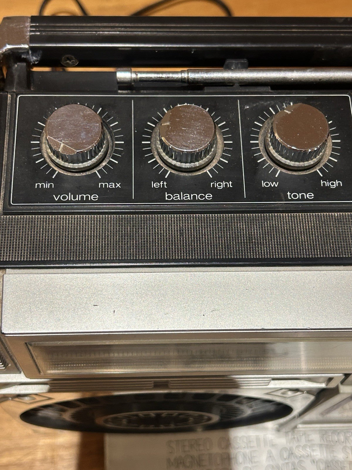 Vintage Sharp GF-6060 Boombox Radio And  Manual - Works, Tape Deck Needs Belts