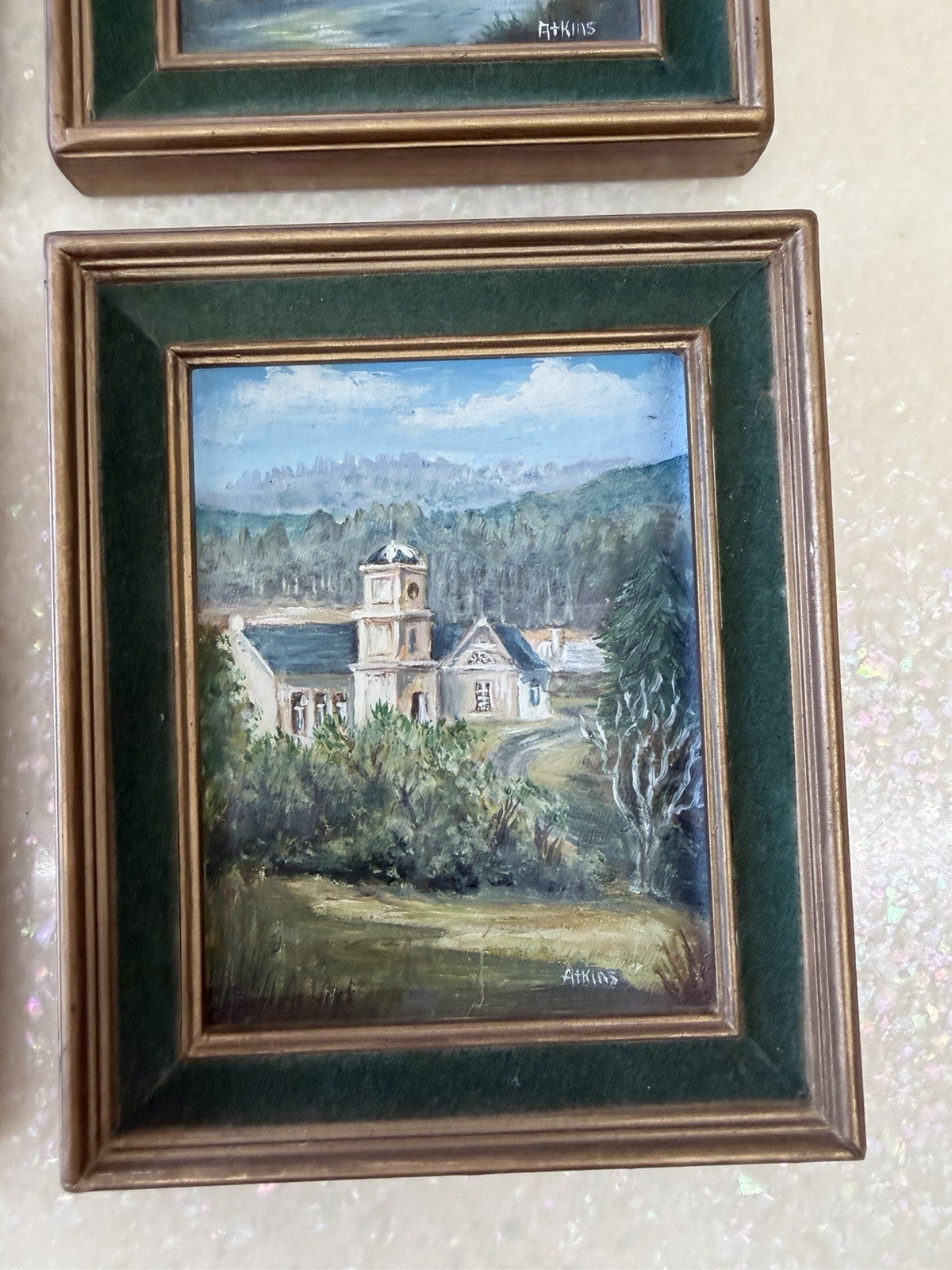 Atkins Set 4 Vintage Australian Oil Paintings Melbourne Tasmania Victoria
