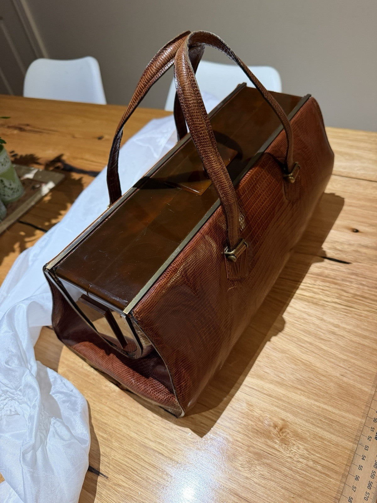 Jean Paul Gaultier Vintage Reptile Effect Leather Travel Doctor Bag Italy 1990s