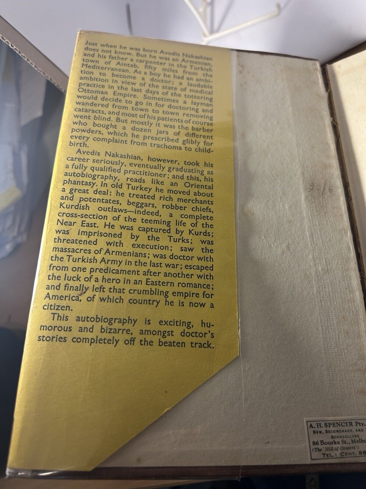 Nakashian, A  (Dr.) .. A Man Who Found a Country 1st UK Edition 1941
