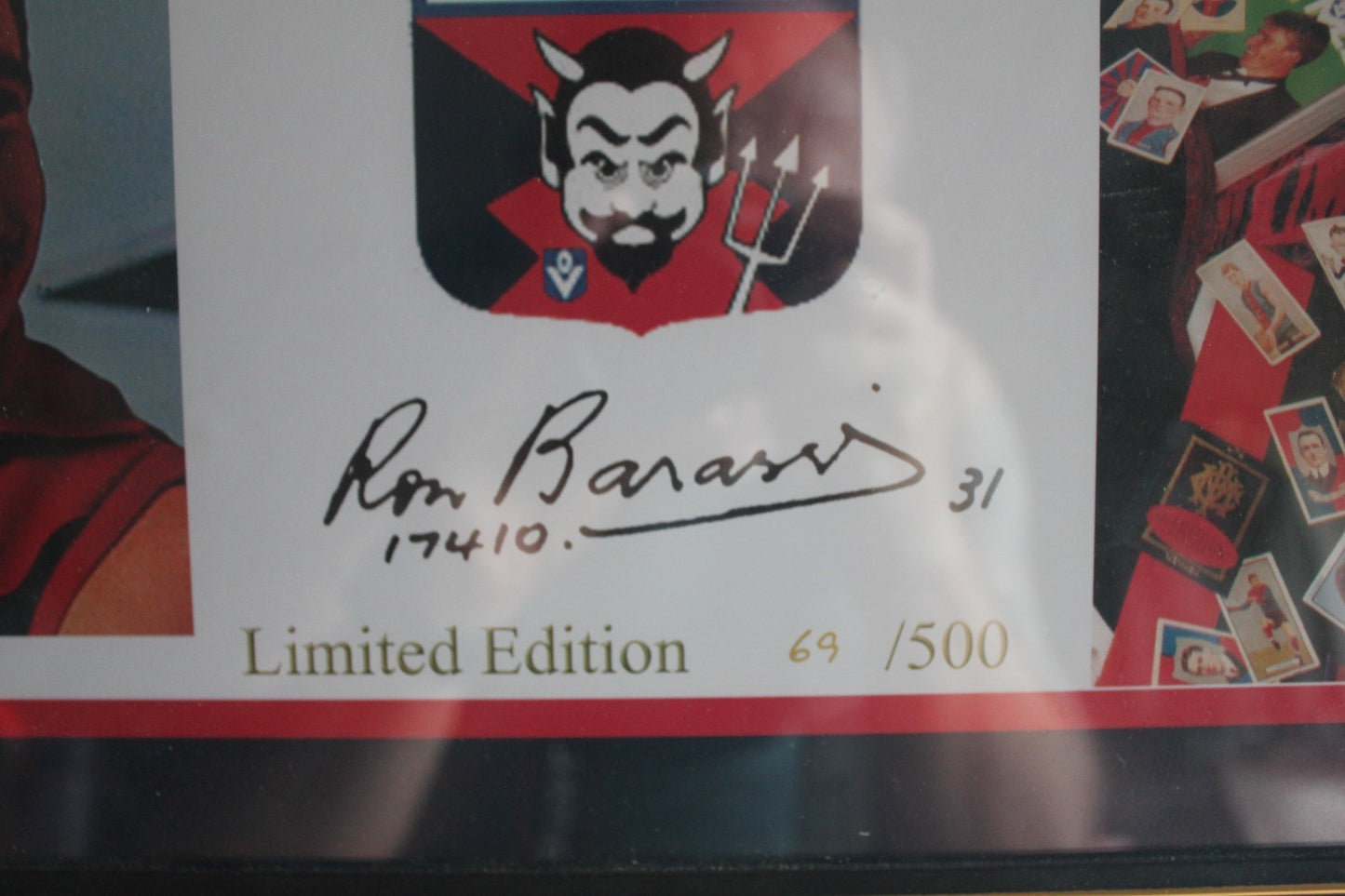 Ron Barassi Signed AFL Limited Edition Print Framed 69/500 Dated 2010