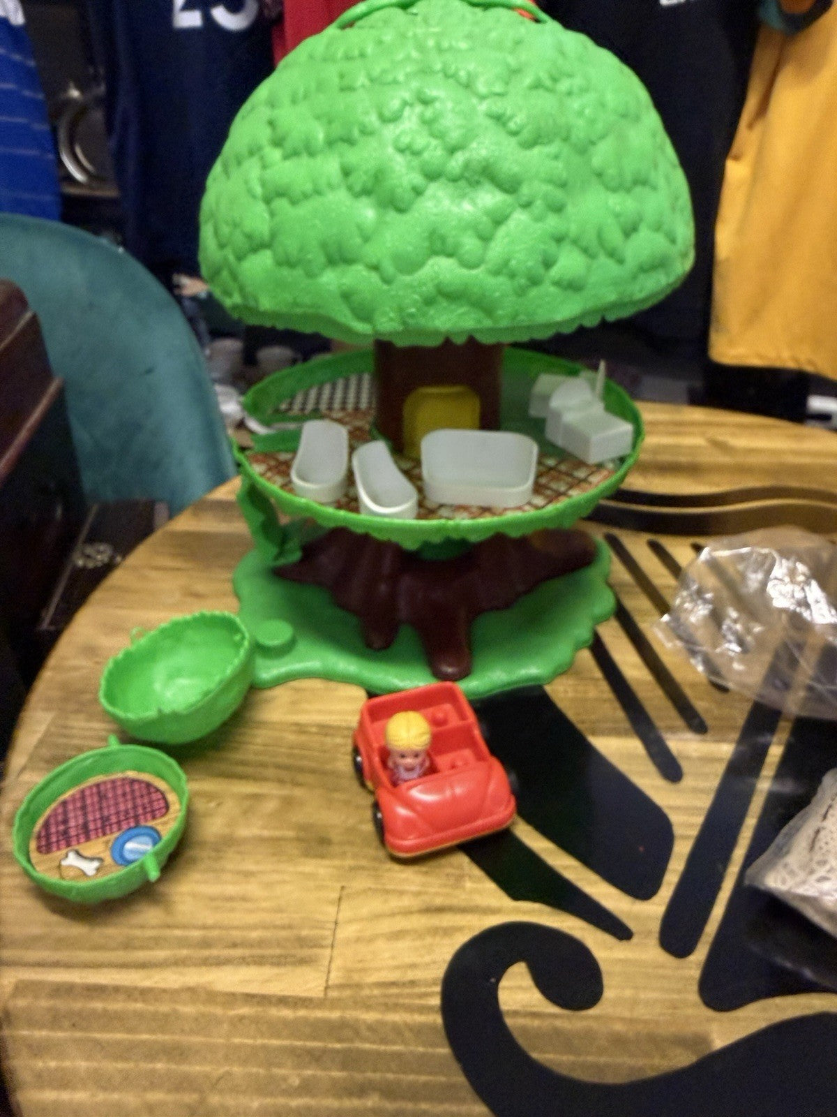 Vintage Kenner? Tree House Playset Car Figure Furniture Believed 1970s Toy
