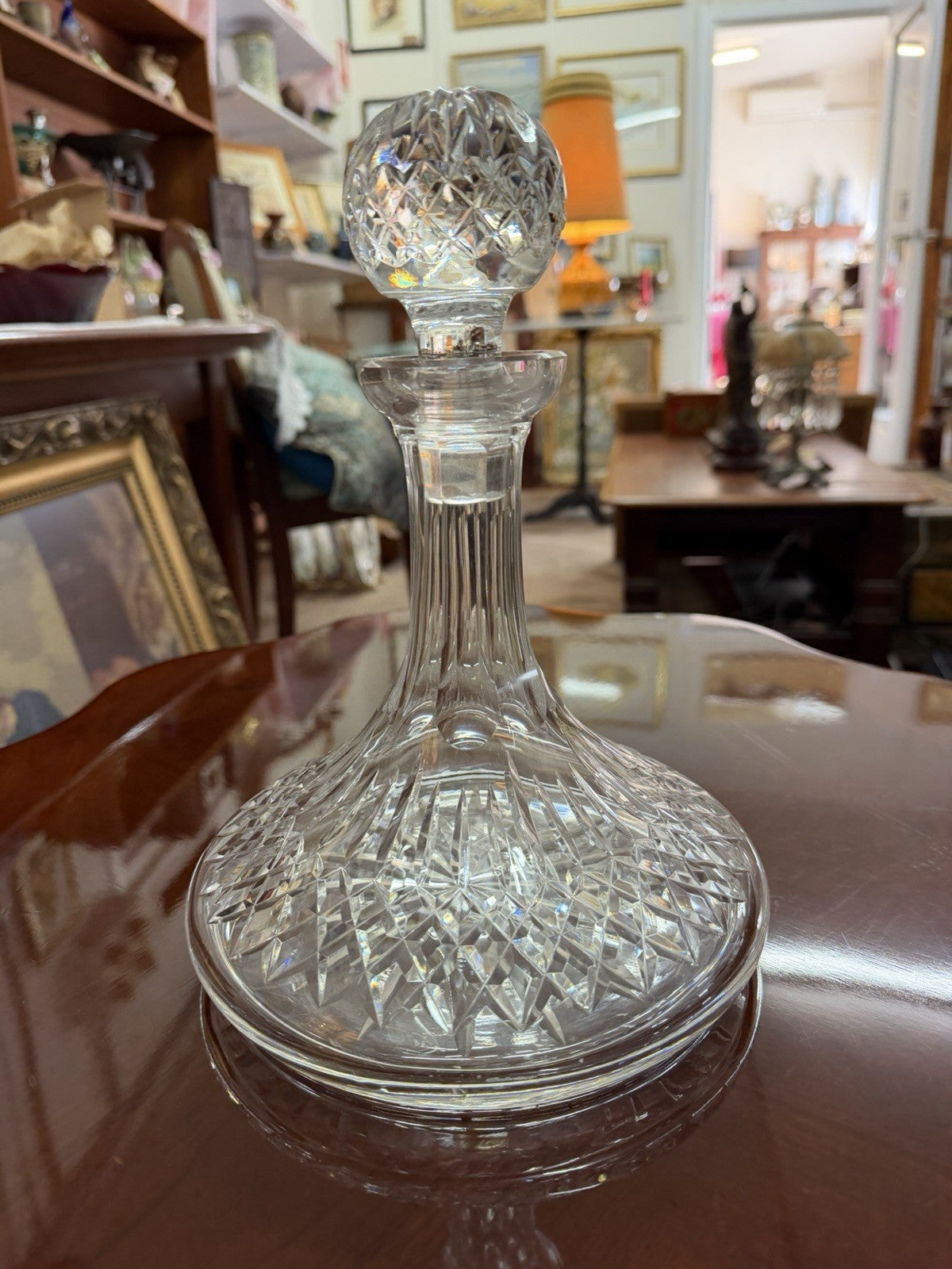 Waterford Crystal Lismore Ships Decanter Ireland Signed Original Stopper