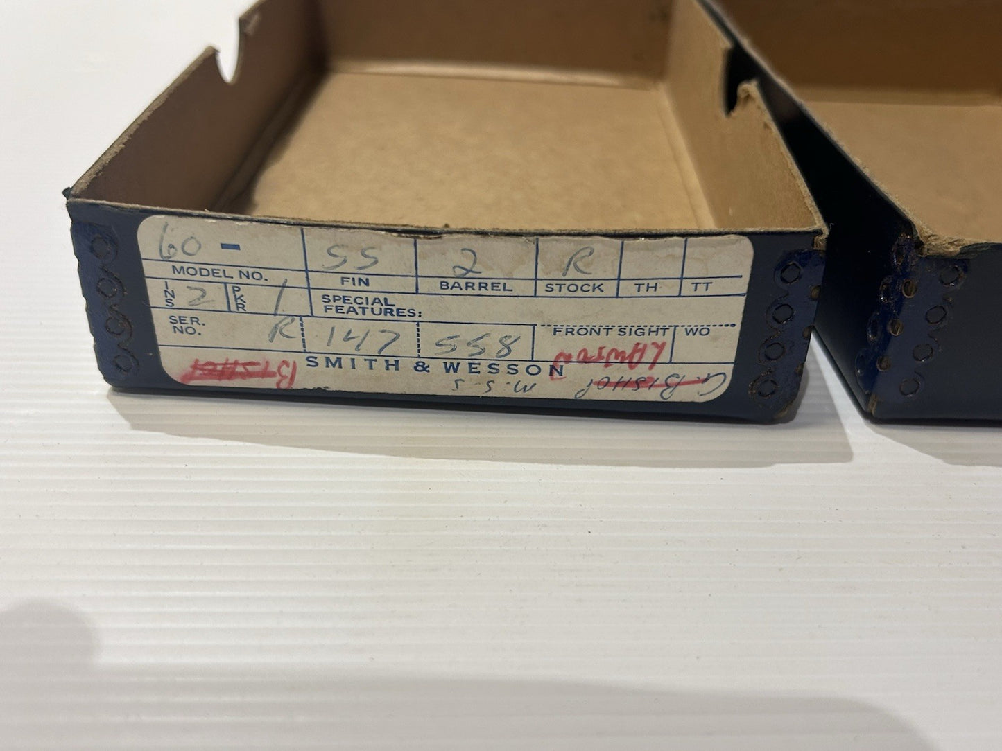 Smith & Wesson Model 60 Box .38 Special Blue Factory Original 1970s