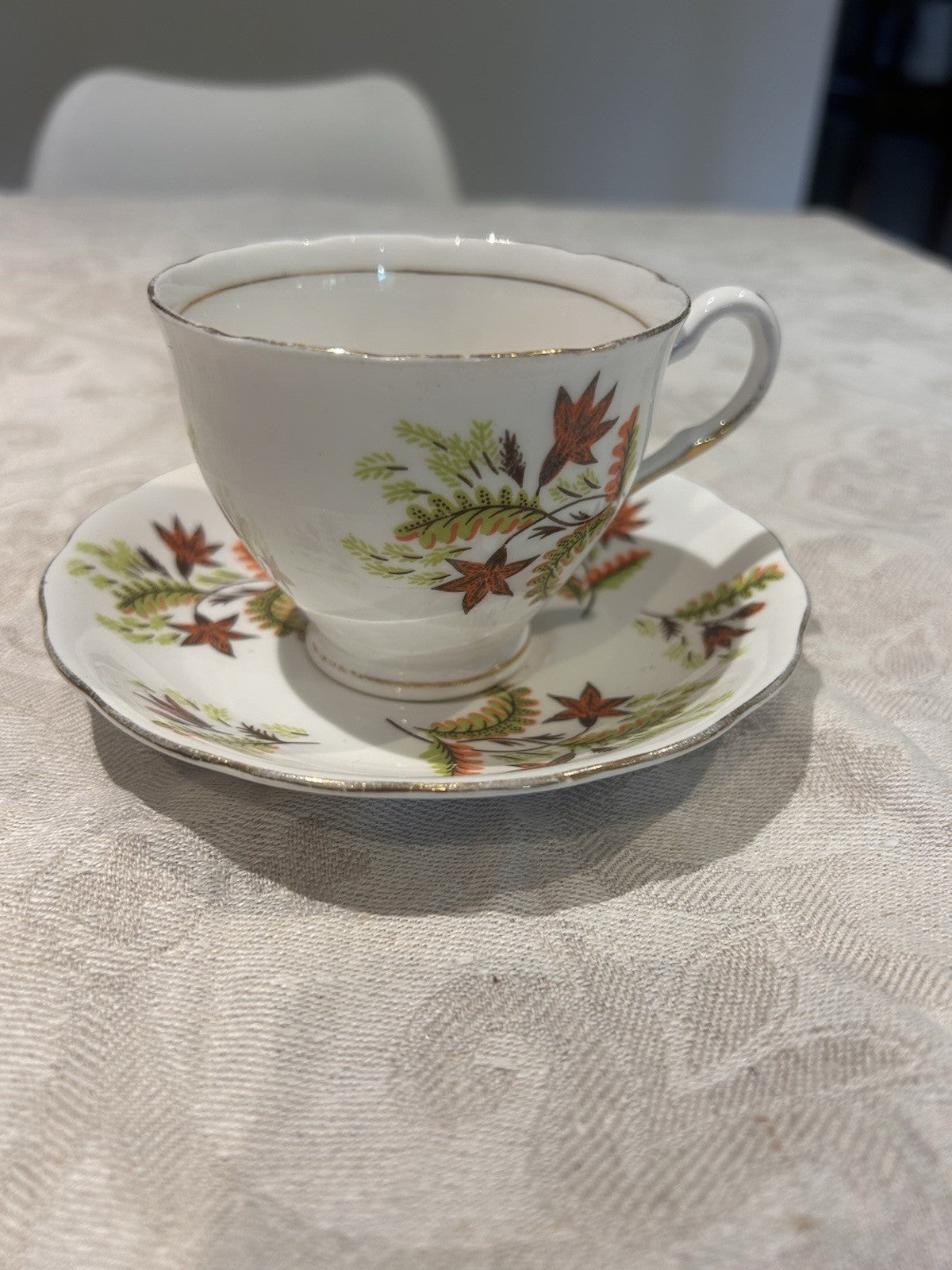 Vintage Colclough Bone China Tiger Lily Teacup & Saucer – England