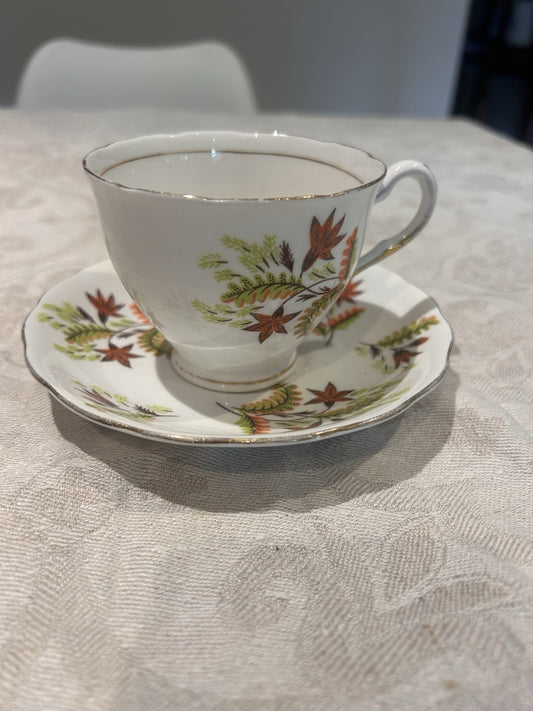 Vintage Colclough Bone China Tiger Lily Teacup & Saucer – England