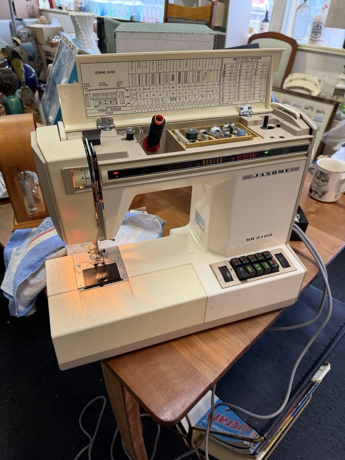 Janome SR2100 Vintage Sewing Machine Working Multi Stitch Heavy Duty Japan
