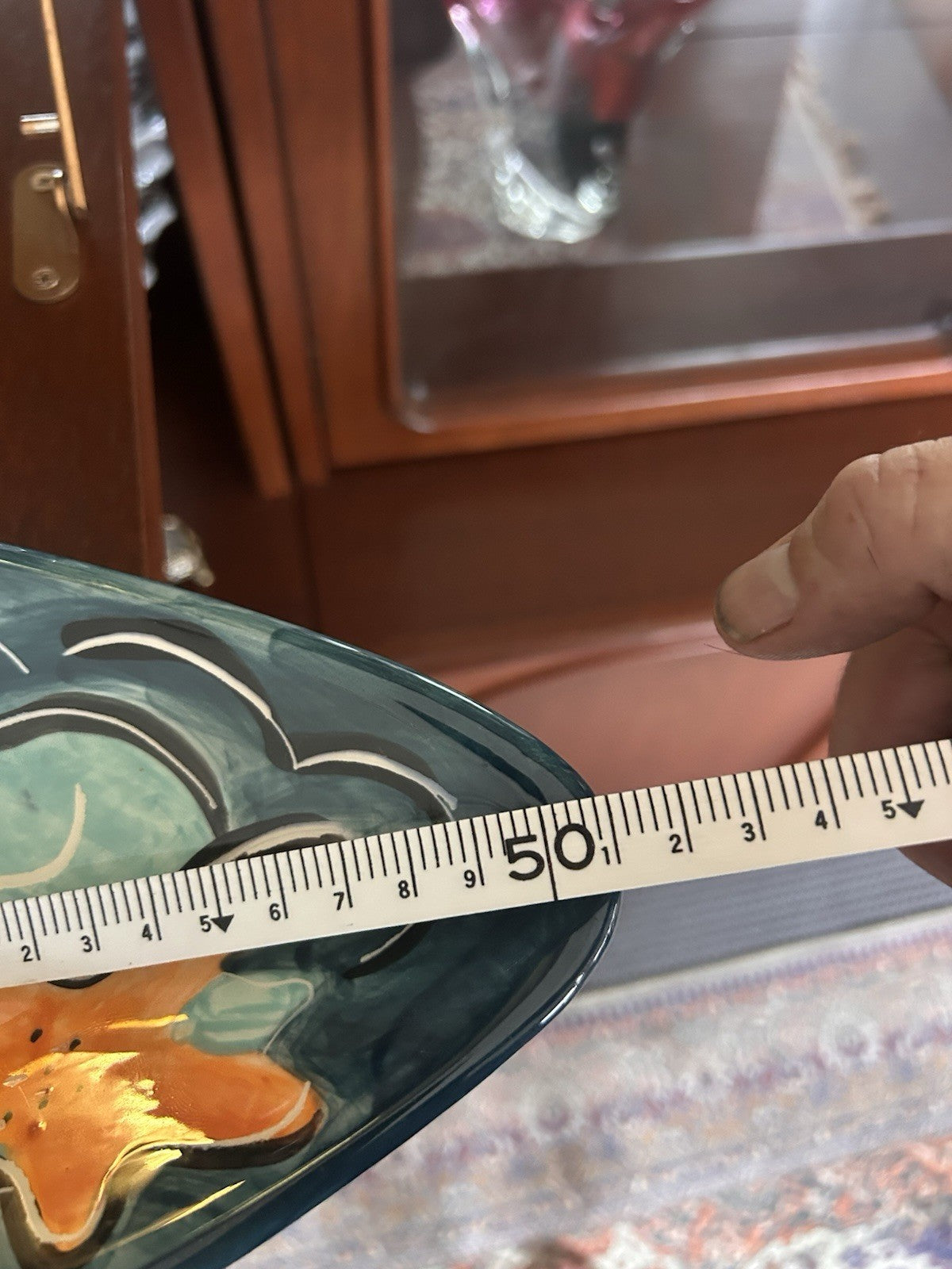 Signed Australian Studio Pottery Lobster Dish 50cm Hand Painted 